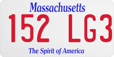 MA license plate 152LG3