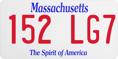 MA license plate 152LG7
