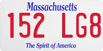 MA license plate 152LG8