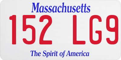 MA license plate 152LG9
