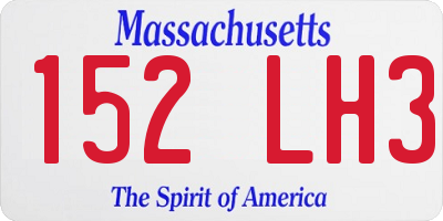 MA license plate 152LH3