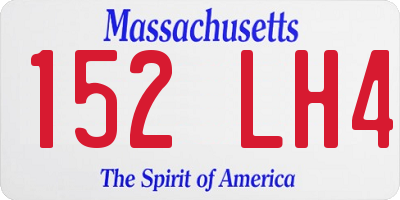 MA license plate 152LH4