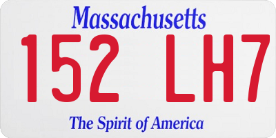 MA license plate 152LH7