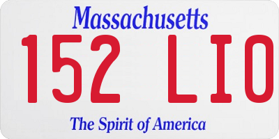 MA license plate 152LI0