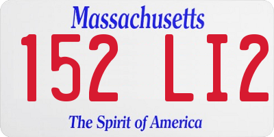 MA license plate 152LI2