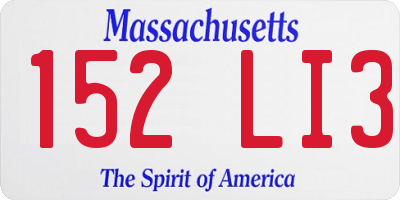 MA license plate 152LI3