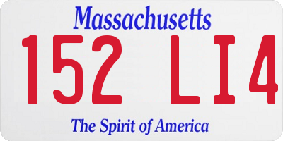 MA license plate 152LI4