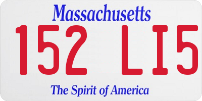 MA license plate 152LI5