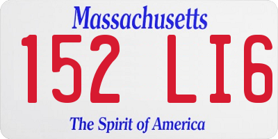 MA license plate 152LI6