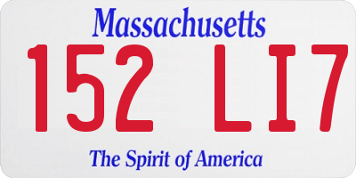 MA license plate 152LI7