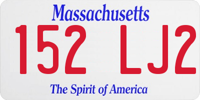 MA license plate 152LJ2
