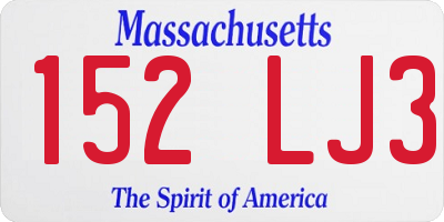 MA license plate 152LJ3