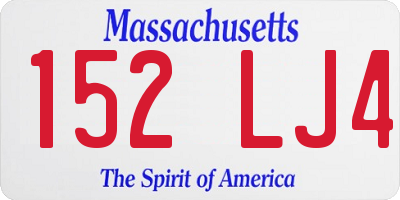 MA license plate 152LJ4
