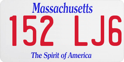 MA license plate 152LJ6