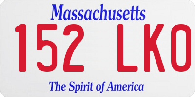 MA license plate 152LK0
