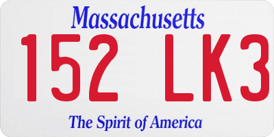 MA license plate 152LK3