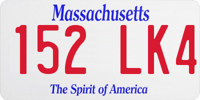 MA license plate 152LK4