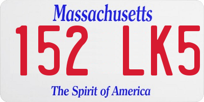 MA license plate 152LK5
