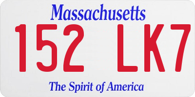MA license plate 152LK7