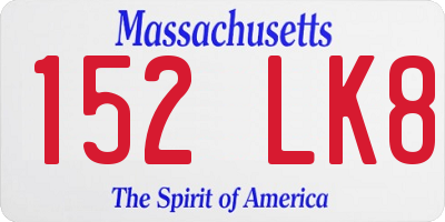 MA license plate 152LK8