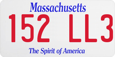 MA license plate 152LL3