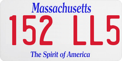 MA license plate 152LL5