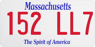 MA license plate 152LL7