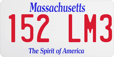 MA license plate 152LM3