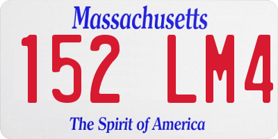 MA license plate 152LM4