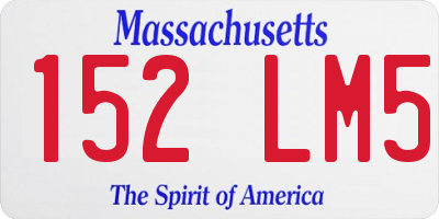 MA license plate 152LM5
