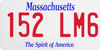 MA license plate 152LM6