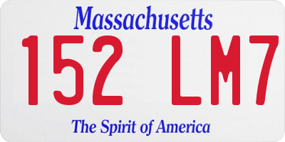 MA license plate 152LM7