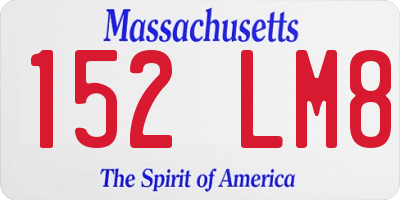 MA license plate 152LM8