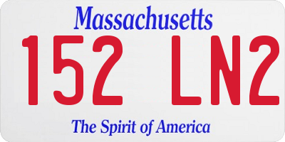 MA license plate 152LN2