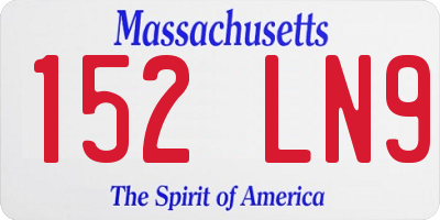 MA license plate 152LN9