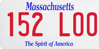 MA license plate 152LO0