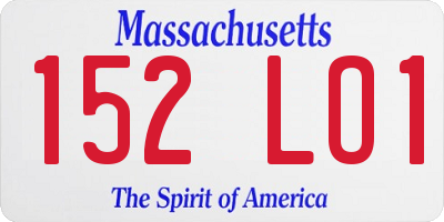 MA license plate 152LO1