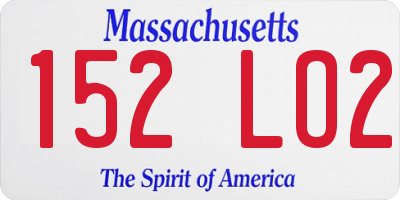 MA license plate 152LO2