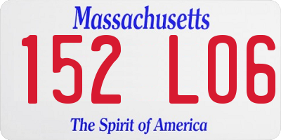 MA license plate 152LO6