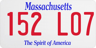 MA license plate 152LO7