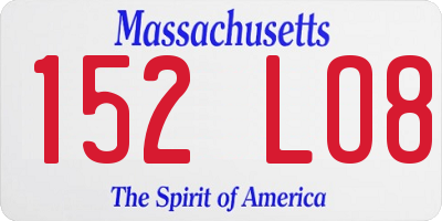 MA license plate 152LO8