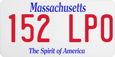 MA license plate 152LP0