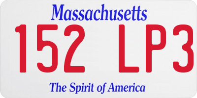 MA license plate 152LP3