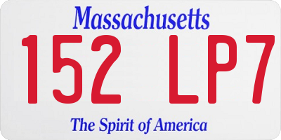 MA license plate 152LP7