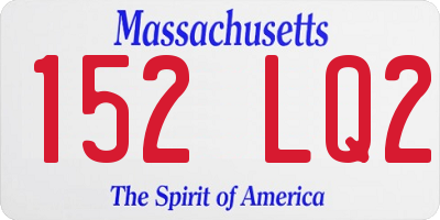 MA license plate 152LQ2