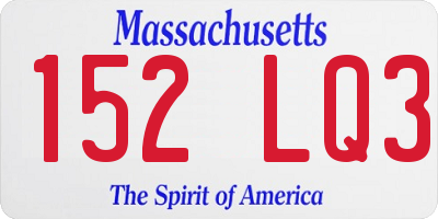 MA license plate 152LQ3