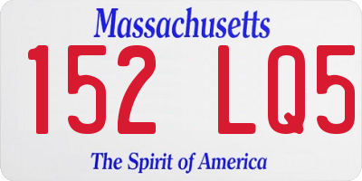 MA license plate 152LQ5