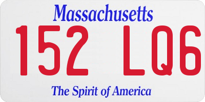 MA license plate 152LQ6