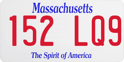 MA license plate 152LQ9