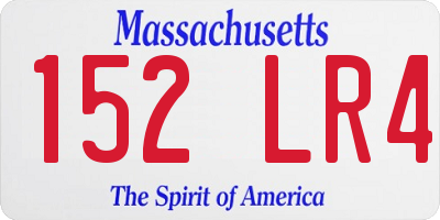 MA license plate 152LR4